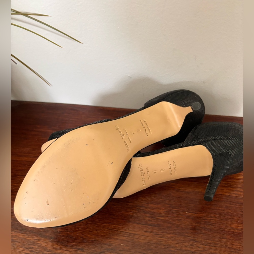 KATE SPADE Black Glitter d'Orsay Pumps size 11 EUC - Picture 7 of 8